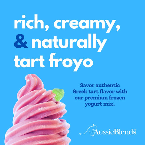 Frozen 2-Pack, AussieBlends Greek Yogurt Mix Tart For Froyo, Soft Serve, and Rolled Ice Cream | Froyo Mix, Greek Yogurt