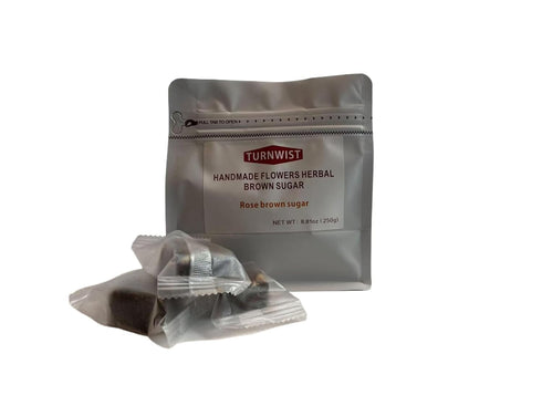 TURNWIST sugar,8.81 (250 Handmade brown sugar cubes, Black sugar, rose brown ounces grams), red rose flavor