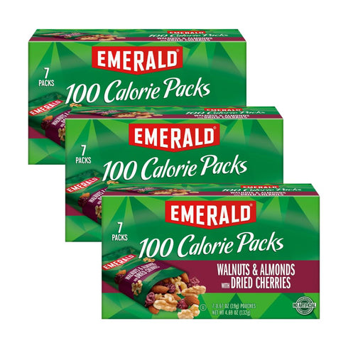 Emerald Nuts Walnuts & Almonds with Dried Cherries, 100 Calorie Pack, 4.69