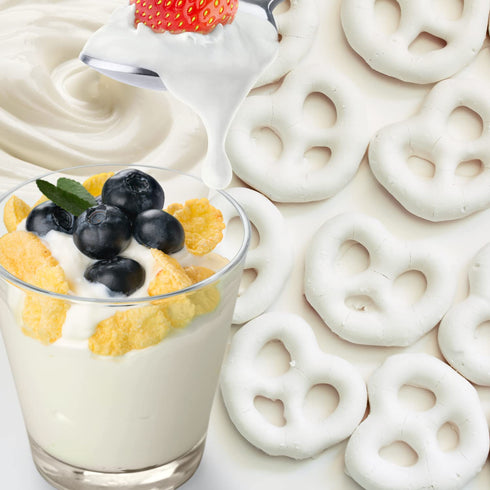 2 Lbs Gourmet Yogurt Covered Mini Pretzels by Its Delish, Bulk | White Yogurt Coated Pretzel Snack | Candy Snacks