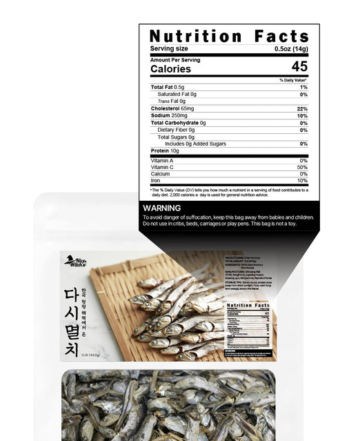 1 lb (454g) NICE WITCHS Korean Soup Anchovy, Dried Anchovies for Broth & Stock, Rich Umami Flavor