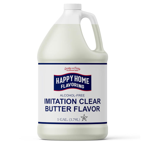 Happy Home Imitation Clear Butter Flavoring, Non-Alcoholic, Certified Kosher, 1 Gallon