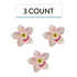 3 Count Global Sugar Art Cymbidium Orchid Sugar Cake Flowers, Pink, by Chef Alan Tetreault