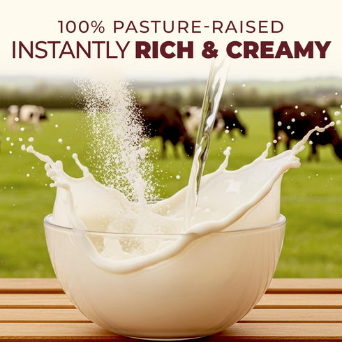 1.1lb (17.64 Oz) Gya Tea Co Whole Milk Powder - Pasture Raised Source, rBST Hormone Free, Non-GMO - Shelf Stable
