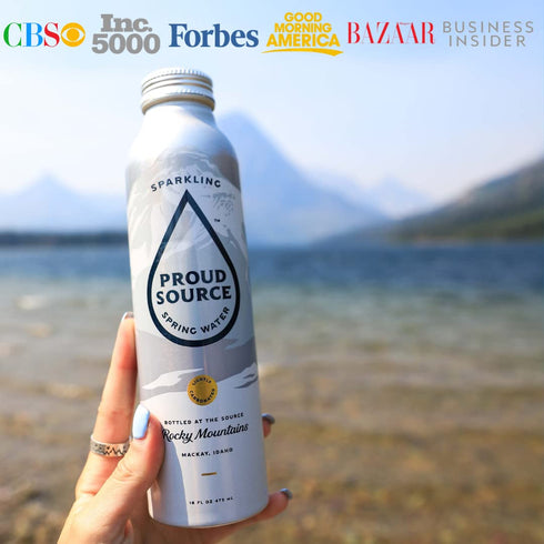 16oz (6 pack) Proud Source Sparkling Spring Water, Natural Minerals and Light Bubbles, Bottles