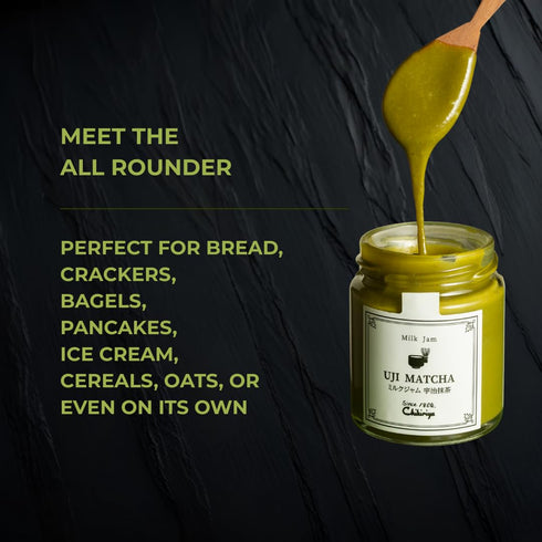 3.88 Oz, Chikiriya Uji Matcha Milk Jam, Premium Green Tea Spread with Hokkaido Milk, No Preservatives