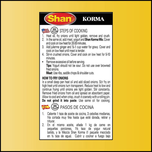 Shan Korma Masala Seasoning Mix (50g) - Spice Packets for Meat in Yogurt Sauce (Pack of 2)