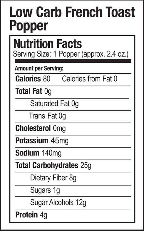 Simply Scrumptous, Inc. Simply Scrumptous Low Carb French Toast Popper (Muffin)