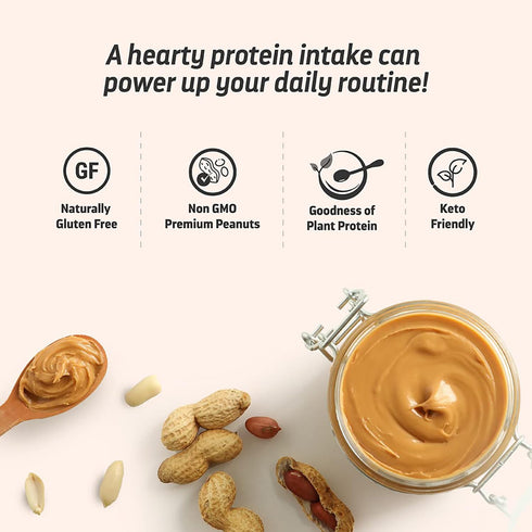 1kg 32% Pintola American Recipe Performance Series Peanut Butter (Crunchy) - | Vegan Protein | Protein | High Protein