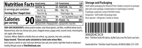 4 Pack (6 Pack) ThinSlim Foods Keto Bagels | Keto Bread Alternative | Low Carb Everything-Inside, Zero Net Carb Bagels