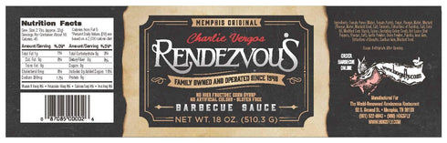 BUTO Pack (1lb 2oz (510g) Charlie Vergos Rendezvous - Original and Hot BBQ Sauce Combo Each)