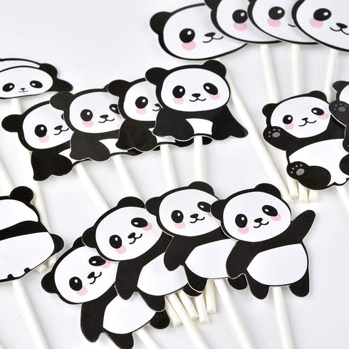 Panda Cupcake Toppers Picks, 24pcs - Birthday & Baby Shower Party Supplies