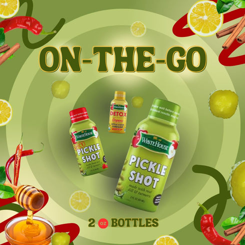 2 (Pack 6) White House Pickle Shots, With Real Dill and Turmeric, Juice Hydrates and Helps Stop Muscle Cramps, On the