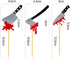 60Pcs Halloween Cupcake Toppers,Glitter Horror Blood Knife Cupcake Picks Killer Cake Decorations for Halloween Party Supplies,Blood Knife Style