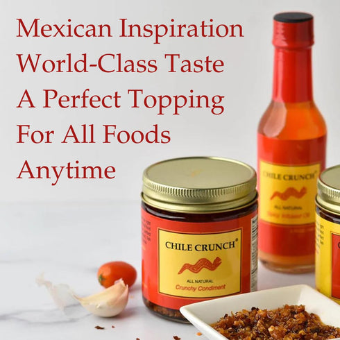 5.5oz (1 Pack) CHILE CRUNCH - Original Spicy Crunchy Condiment - All Natural Roasted Chili Peppers, Garlic & Onion
