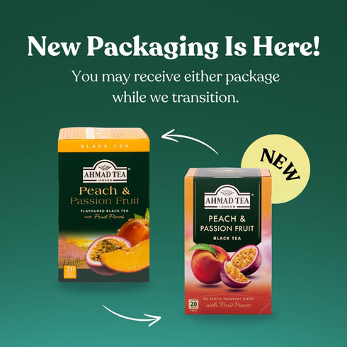 20s Ahmad Tea of London Peach & Passion Fruit Tea Bags Box