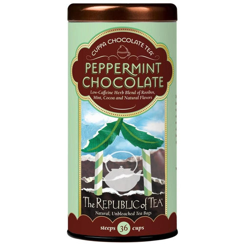 The Republic of Tea Peppermint Cuppa Chocolate Tea Bags, Low-Caffeine, 36 Servings
