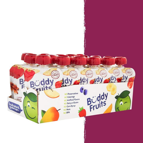 3.2oz (18pk) Buddy Fruits Snacks To Go Cinnamon Unsweetened Applesauce Pouch Gluten-Nut-Dairy-Preservatives-BPA Free