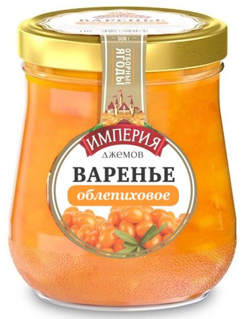 Generic Sea Buckthorn Preserves with Sugar "Jam Empire" 19.4oz/550g Organic Imported Non-GMO Jam