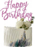Handmade Glitter Happy Birthday Cake Topper - Birthday Party Decoration Supplies (Purple) - Cake Bunting Decor