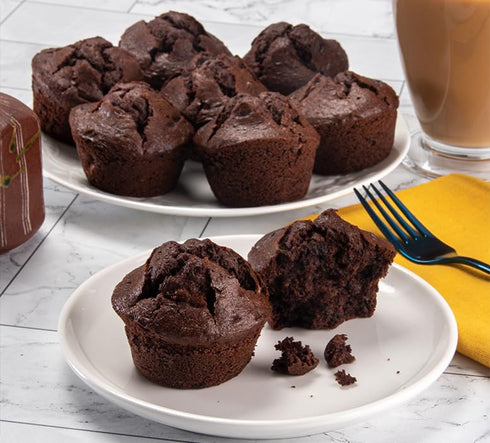 8 Oz (6 Pack) Katz Gluten Free Double Chocolate Zucchini Muffins. A Rich Chocolate Muffin With Melty Chocolate Chip
