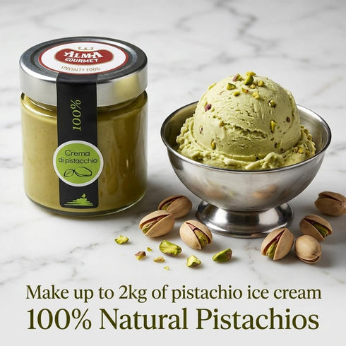 100% 6.7 oz (190g) Alma Gourmet Pistachio Butter Pure Pistachio Paste, Unsweetened Pistachio Cream Spread, Single