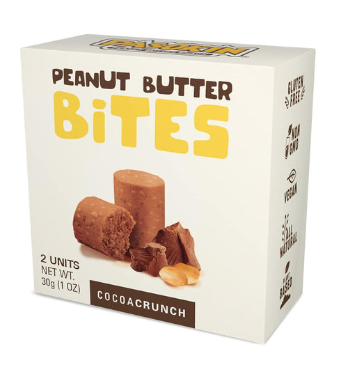 PASOKIN Cocoa Crunch Natural Peanut Butter Bites, Kosher, Gluten Free, Vegan Protein Snack, 20 Count