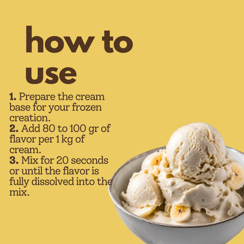 (500g, 1.1 lbs) Banana Puree Flavoring for Gelato, Rolled Ice Cream, and Ice Cream. Made with Natural Banana