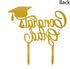 Congrats Grad Cake Topper - 2025 Graduation Party Decorations (Gold & Black)