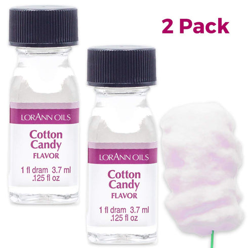 LorAnn Oils Super Strength Flavoring - Cotton Candy, Pack of 2, 0.125 fl oz - Used for Candy Making, Baking