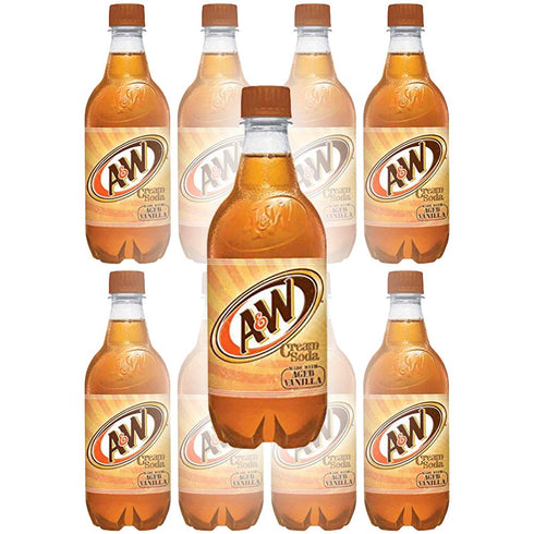 A&W Cream Soda , Made With Aged Vanilla, 20 Fl Oz Can, (Pack of 10,
