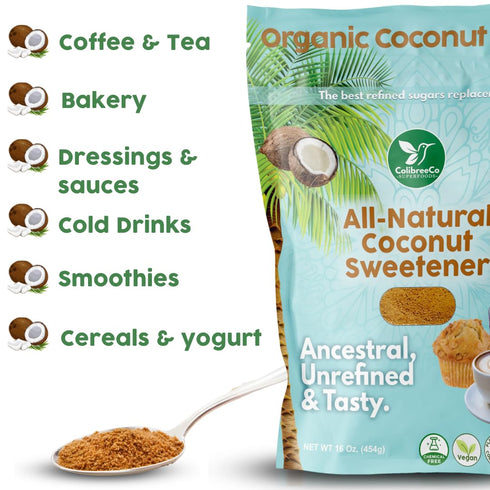 1 (Pack 4): Colibreeco, Organic Coconut Sugar, Pound of Perfect for Sweetening Drinks & Recipes | Low Glycemic Sugar