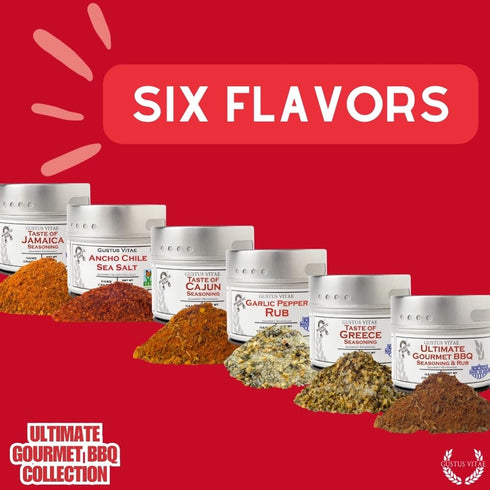 6 GLP-1 Ultimate Gourmet BBQ Seasoning Collection | Non GMO | All Natural | Magnetic Tins | Friendly | Ultra Premium |