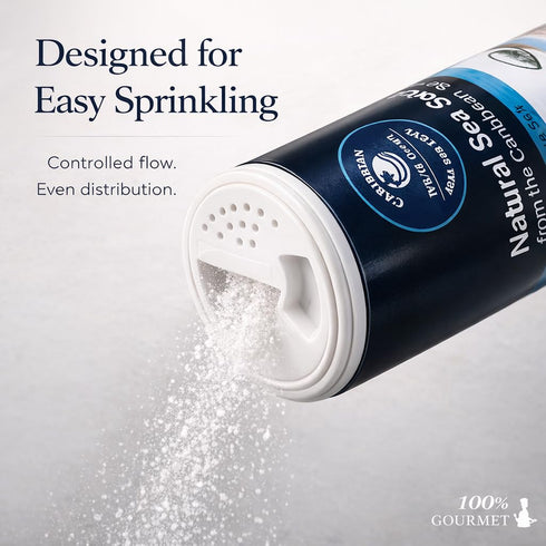 100% (9 oz) Gourmet Fine Sea Salt Caribbean Sea Salt, Natural & Unrefined, Naturally Mineral-Balanced, Fine Grain Table