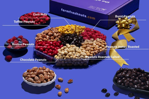 7 Nut And Chocolate Gift Basket - Gourmet Chocolate & Nuts Gift Basket - Thank You - Holiday Box - Get Well - Birthday