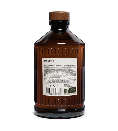 400ml 400ml Bacanha Organic Raw Ginger Syrup - Premium French Spiced Syrup - Glass Bottle Warm & Zesty Flavor