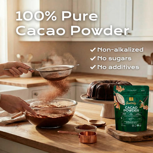 (1 (16 oz)) U Chocolate Organic Cacao Powder - Natural - Fresh From our Farm bag