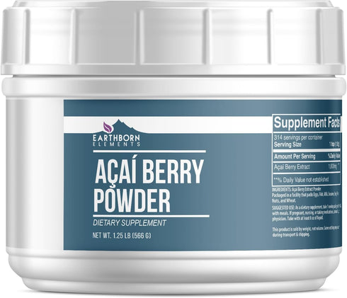 Earthborn Elements Acai Berry Powder, 1.25 lb, Superfood, Smoothies & Shakes