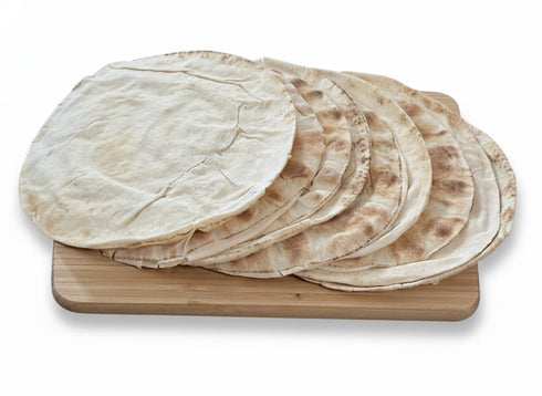 Generic 9 24 oz ((Pack 1) 681g Phoenicia White Arabic Pita Bread, Fresh Large Size, Halal Pieces
