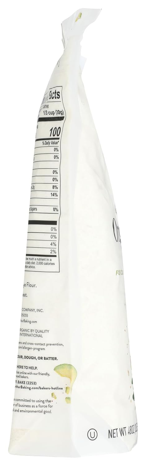 3 lbs 100% King Arthur Organic Medium Rye Flour - for Complex Flavorful Breads & Baked Goods - US Grown & Milled