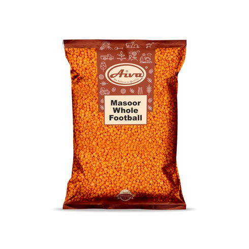 Aiva - Red Lentils Football, Masoor Whole Football, 4 LB Bag -