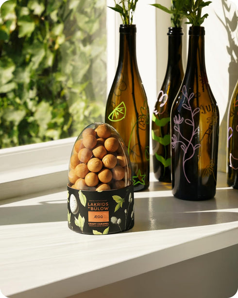 16.6 oz LAKRIDS BY BLOW - Crispy Caramel Egg - - Easter Egg with Chocolate Covered Gourmet Licorice from Copenhagen