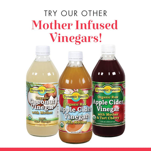 16 OZ, Dynamic Health Organic Raw Apple Cider Vinegar with Mother & Honey | Vegetarian, Non-GMO, No Gluten orArtificial