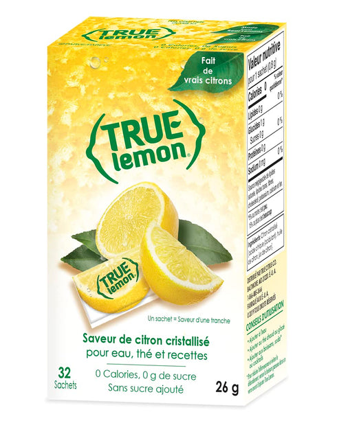 Packets 32-count True Lemon - Crystallized Lemon For Water, Tea - Single-Serve - Water Enhancer
