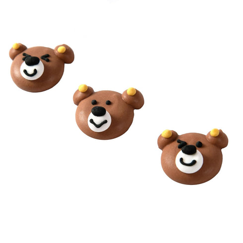 Pack 12 O'Creme Brown Bear Royal Icing Sugar Topper - for Cake Decorating - Decorations for Cakes, Cupcake Toppers