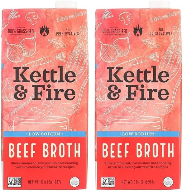 Kettle And Fire Broth Beef Cookng Ls 32 OZ (Pack of 2)