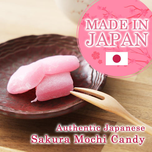 TOMOSAN 180g 6.35oz Japanese Sakura Mochi Candy, Traditional Cherry Blossom Rice Cakes, Soft & Chewy, Individually