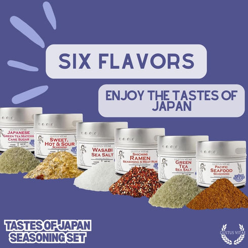 Set Pack GLP-1 Japanese Seasonings Gourmet Gift | Tastes of Japan | Artisanal Spice Blends Six | Non GMO, All Natural |