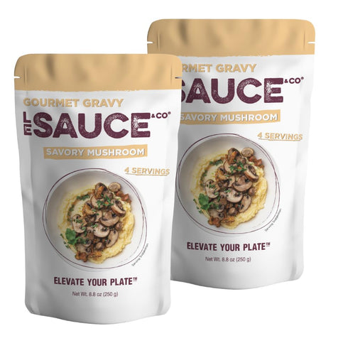 Le Sauce & Co. 4 serving Savory Mushroom Gourmet Gravy (2-pack) -