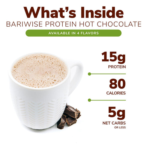 BariWise Protein Hot Chocolate, Low Sugar, Low Carb, Keto Friendly & Gluten Free (7ct)